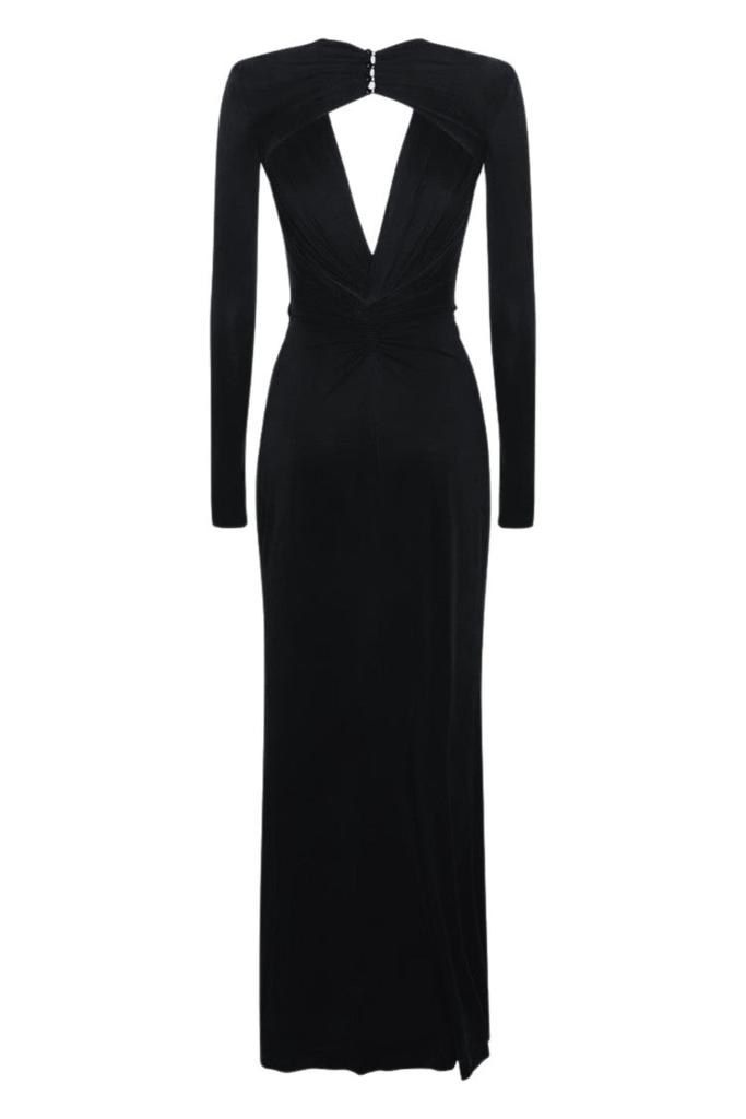 ELISABETTA FRANCHI Deep V-Neck Evening Gown