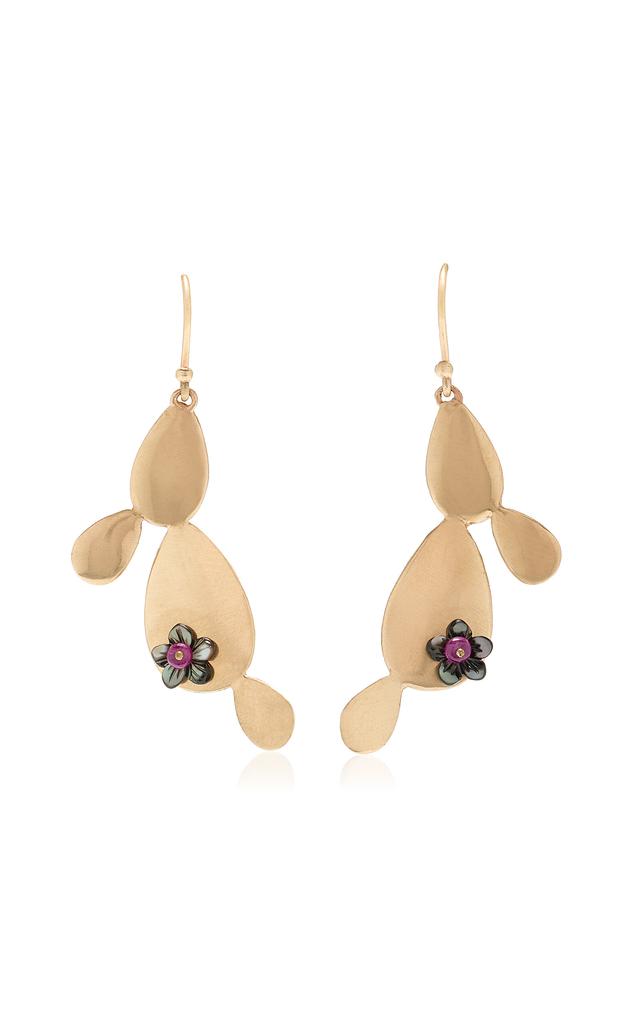 Annette Ferdinandsen Annette Ferdinandsen - Sonoma Cactus 14K Gold; Mother of Pearl And Ruby Earrings - Gold - OS - Moda Operandi - Gifts For Her