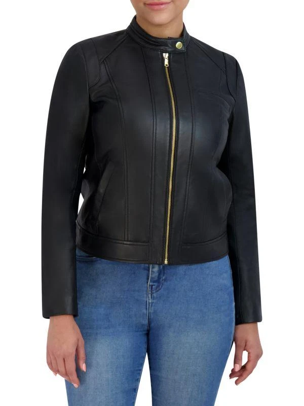 Cole Haan Leather Moto Jacket 1