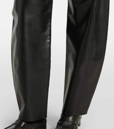 AGOLDE Luna high-rise leather-blend barrel-leg jeans 5