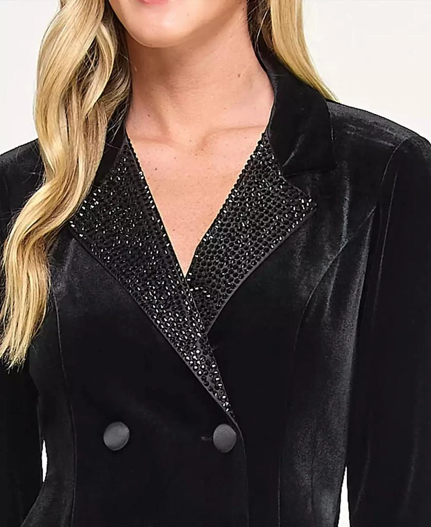 tuxedo jacket dress womens Keep One Up Black Crepe Tuxedo Blazer Dress