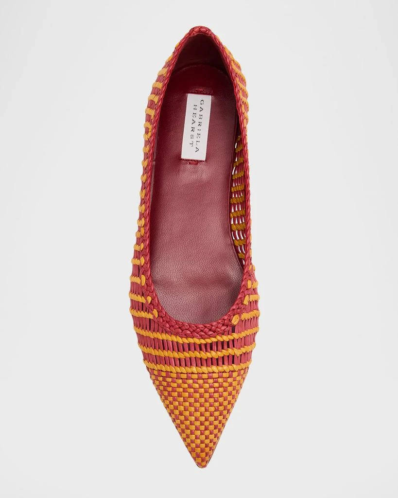 Gabriela Hearst Aurora Woven Leather Ballerina Flats 4