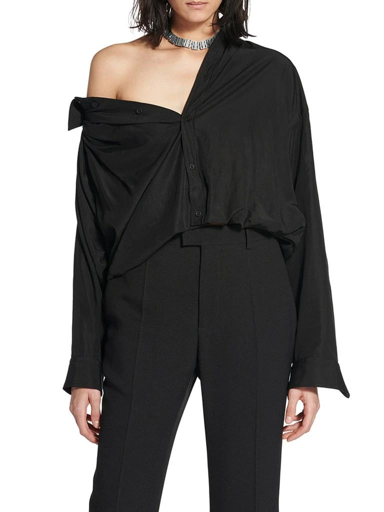 Balenciaga ONE SHOULDER SHIRT IN FLUID POPLIN 3