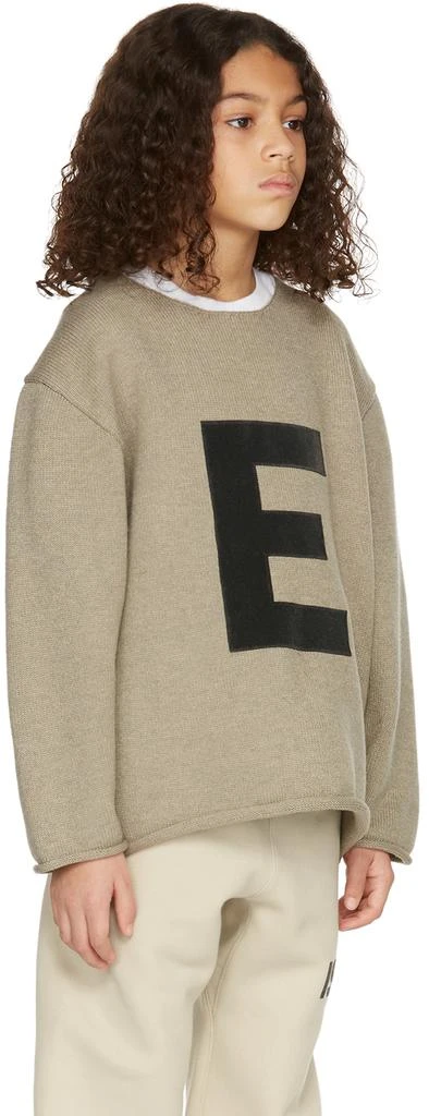 Essentials Kids Beige Big E Sweater 3