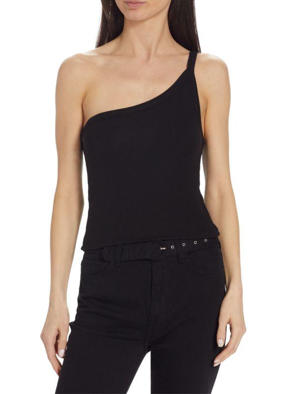 ATM Anthony Thomas Melillo Rib Knit One Shoulder Cami