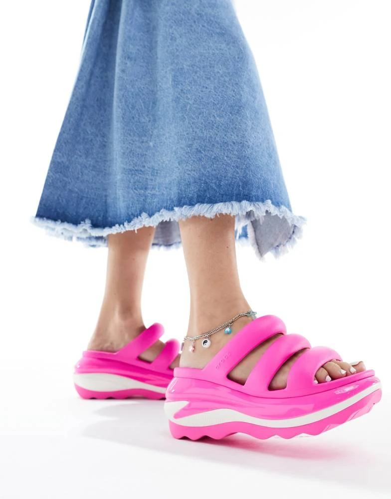 Crocs Crocs Mega crush 3 strap sandals in pink crush 1