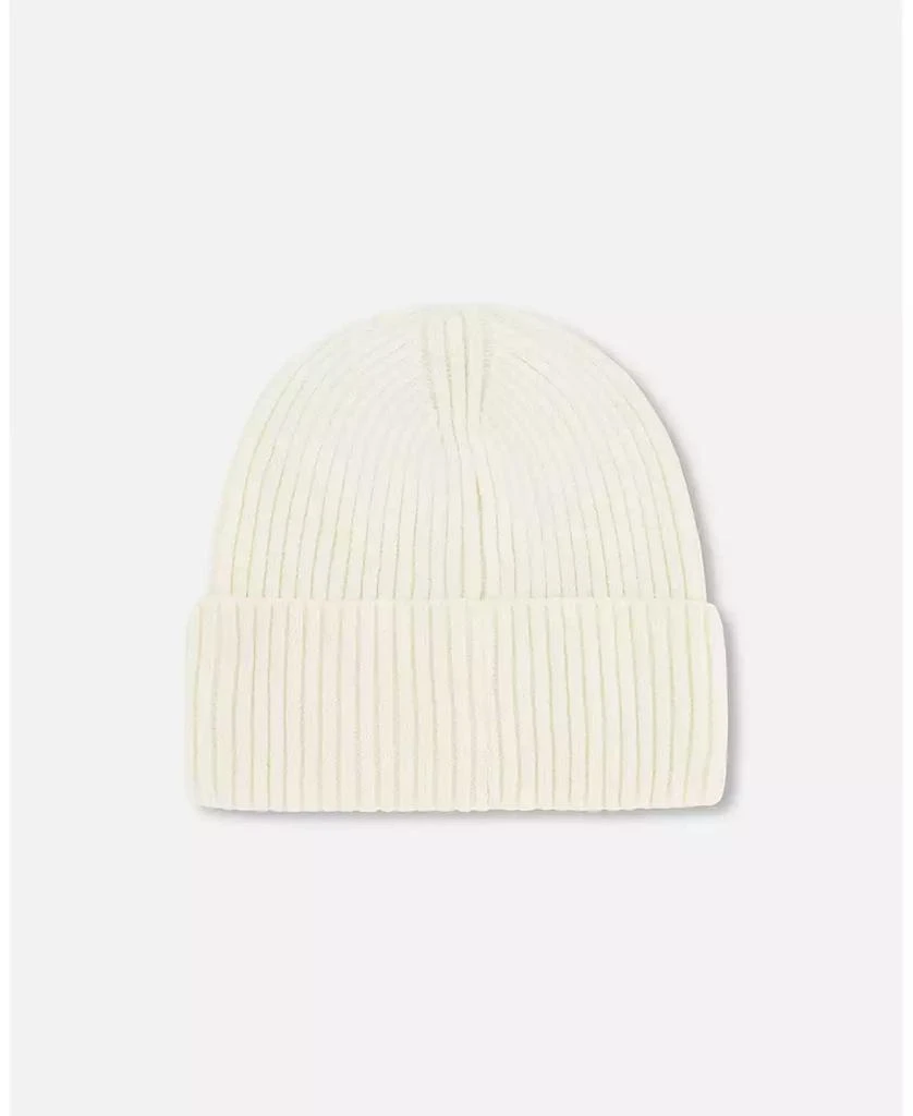 Deux par Deux Kids Unisex Knit Hat Off White - Toddler|Child 4