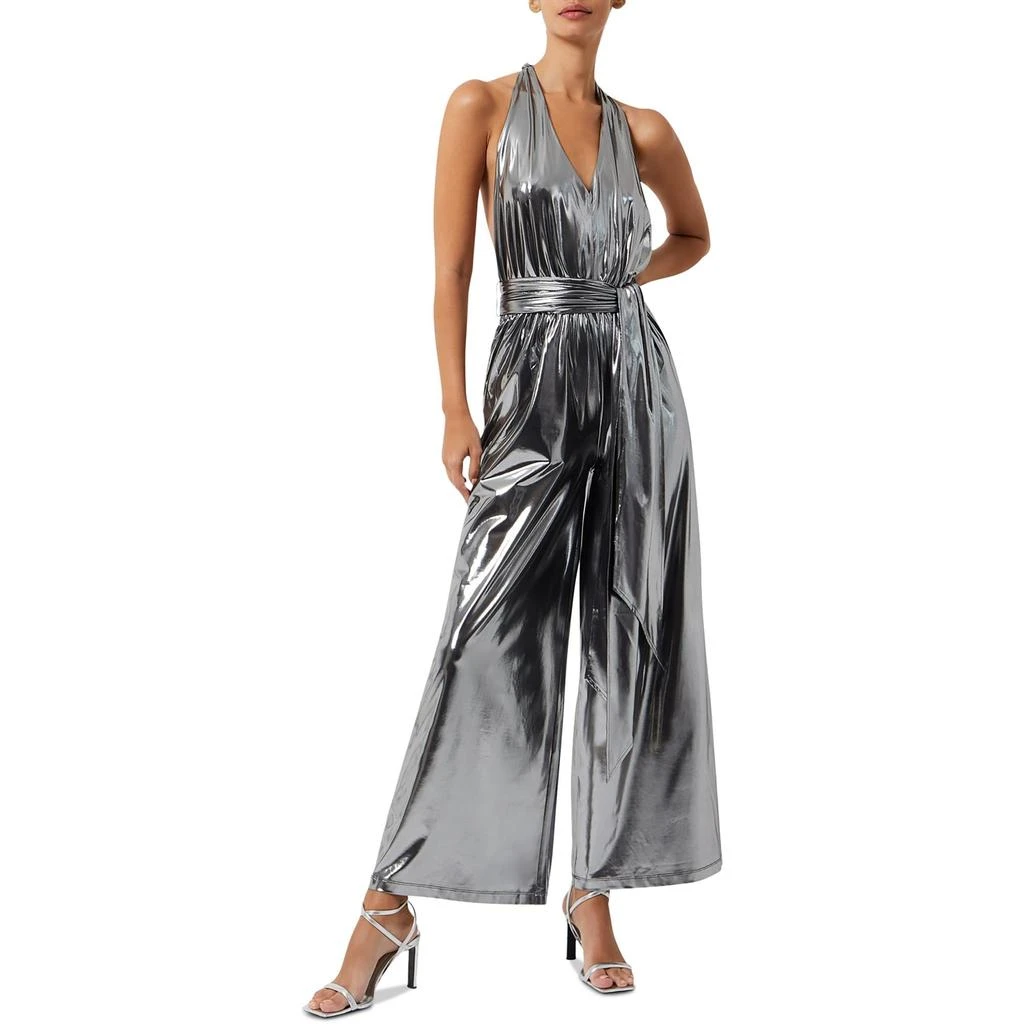 French Connection Ronja Womens Halter Smocked Jumpsuit 2