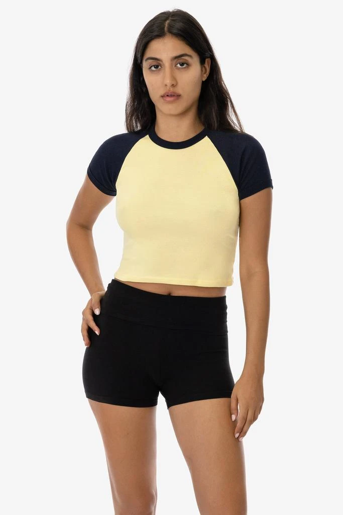 Los Angeles Apparel 43077 - Baby Rib Short Sleeve Cropped Raglan 5