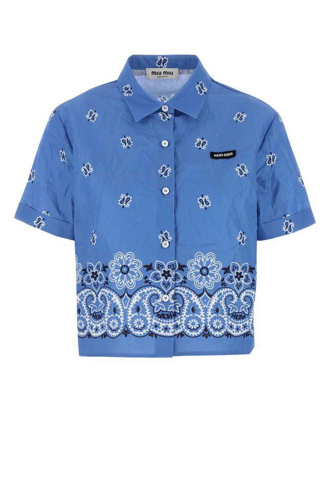 Miu Miu Miu Miu Pattern-Printed Short-Sleeved Shirt