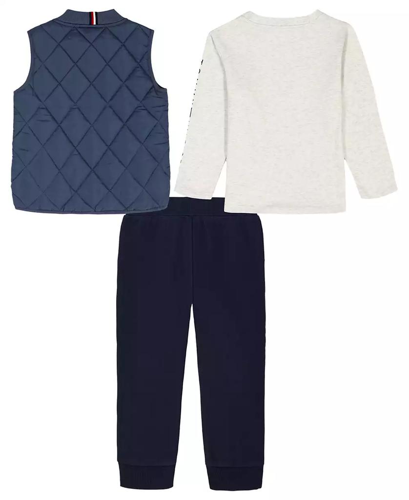 Tommy Hilfiger Boys Toddler 2T-4T Crewneck T-Shirt, Vest and Pants, 3-Piece Set