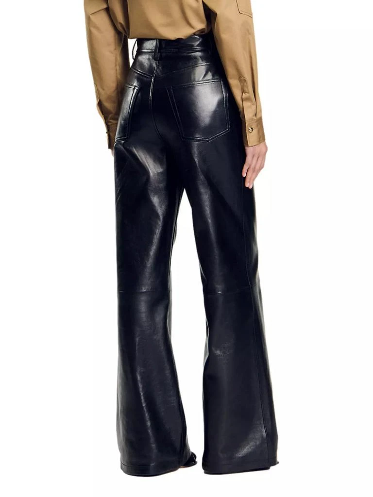 Sandro Flared Leather Trousers 4