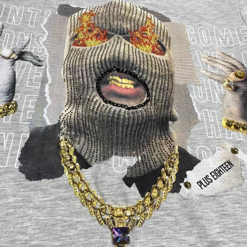 PLUS EIGHTEEN Men's Ski Mask Tee In Grey 3