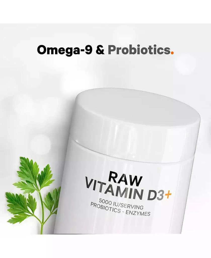 Codeage Raw Vitamin D3+ High Potency 5000 IU Supplement- Raw Vitamin Enhanced with Omega-9, Probiotics, Digestive Enzymes, Fruits
Greens 60 Capsules 6