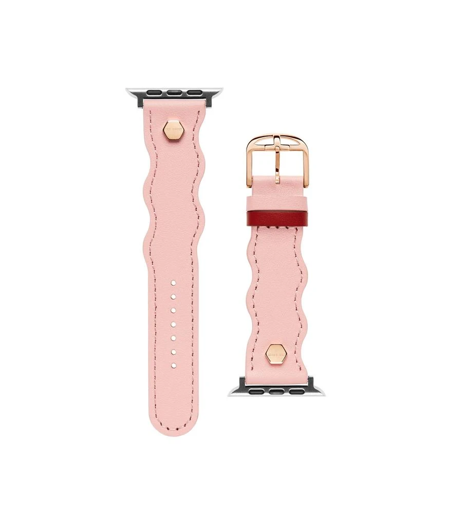 Ted Baker London Wavy Leather Pink Keeper Hexagonal Pins w/ Logo 42/44 1