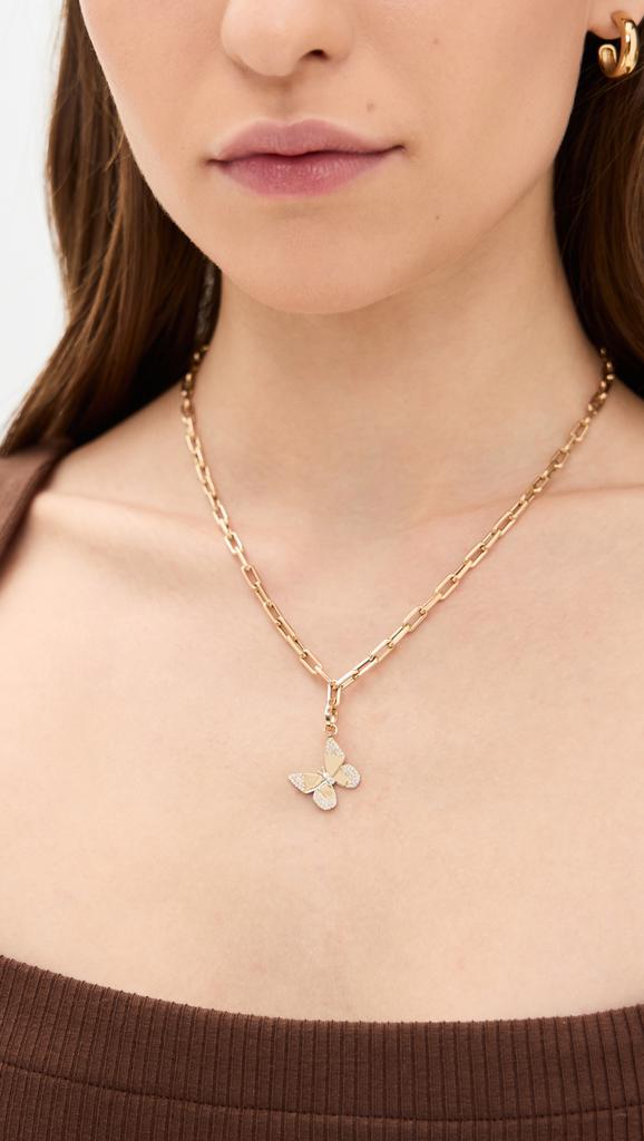 Adina Reyter 14k Diamond Butterfly Hinged Charm Necklace