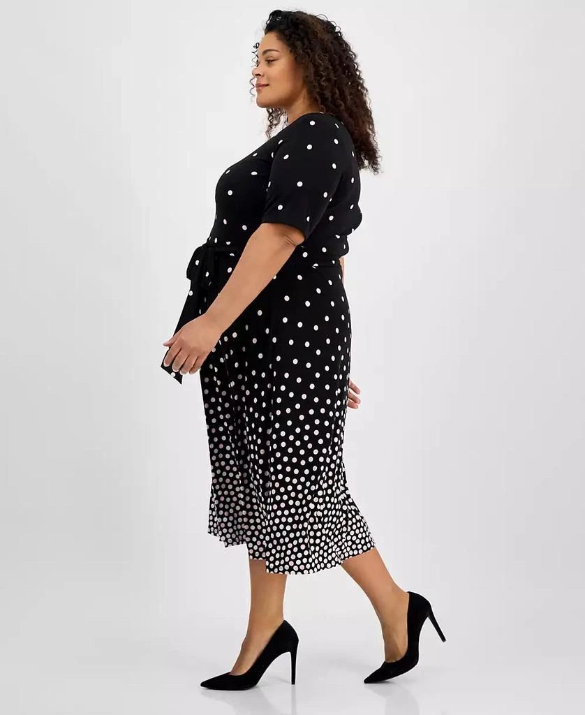 Kasper Plus Size Printed Tie-Waist Midi Dress 5