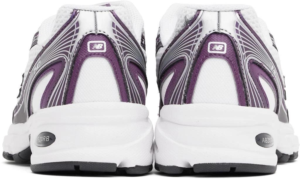 New Balance White & Purple 740 Sneakers 2