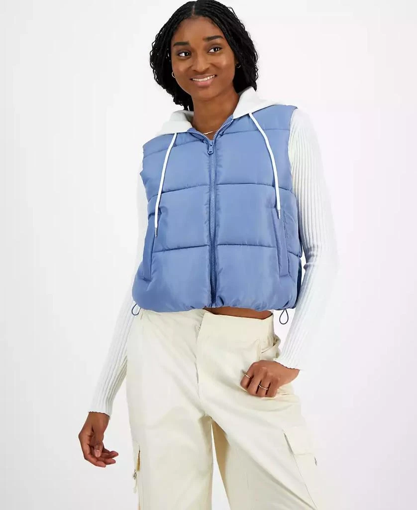 Madden Girl Juniors' Hoodie Puffer Vest 3