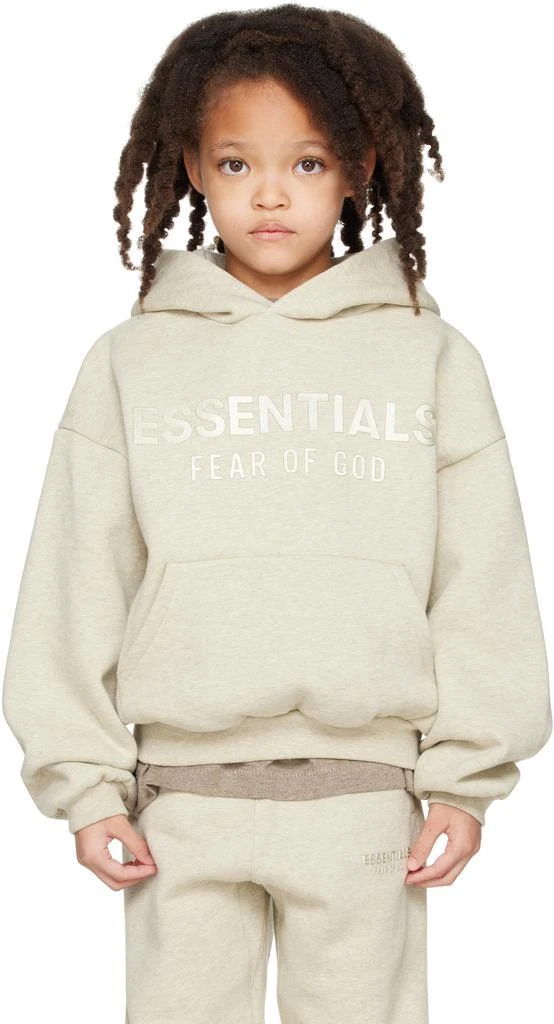 Essentials Kids Beige Classic Fleece Hoodie