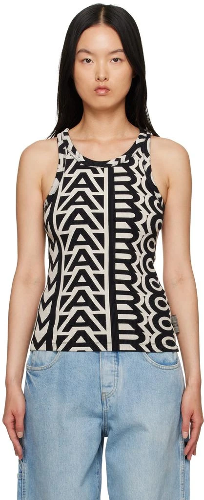 Marc Jacobs Black & Beige 'The Monogram Rib Tank' Tank Top 1