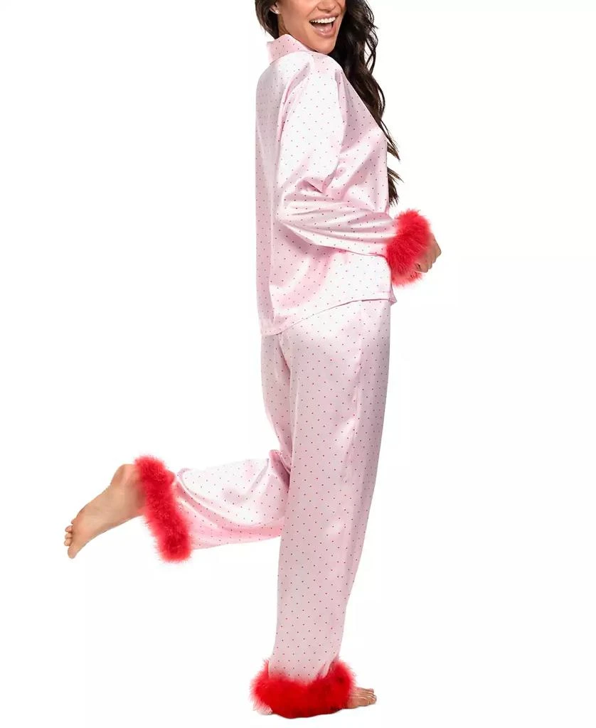Linea Donatella Women's Marabou Faux-Fur Trimmed Pajama Set 3