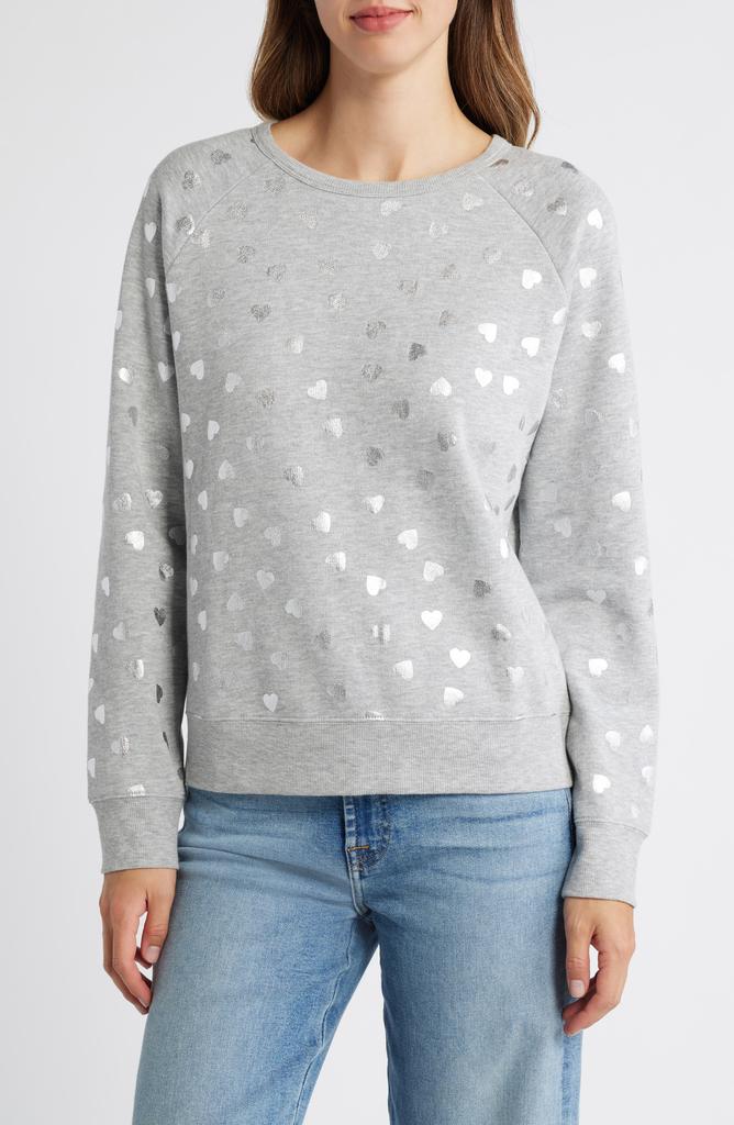 Caslon Heart Foil Print Graphic Sweatshirt