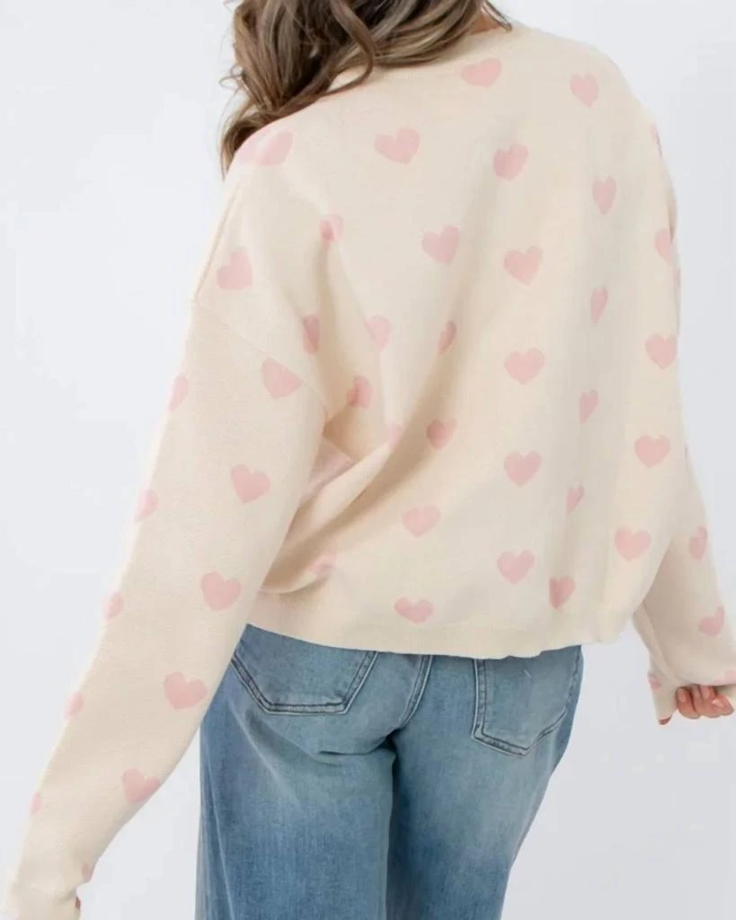 WISHLIST She
s Blushing Heart Sweater In Cream 2