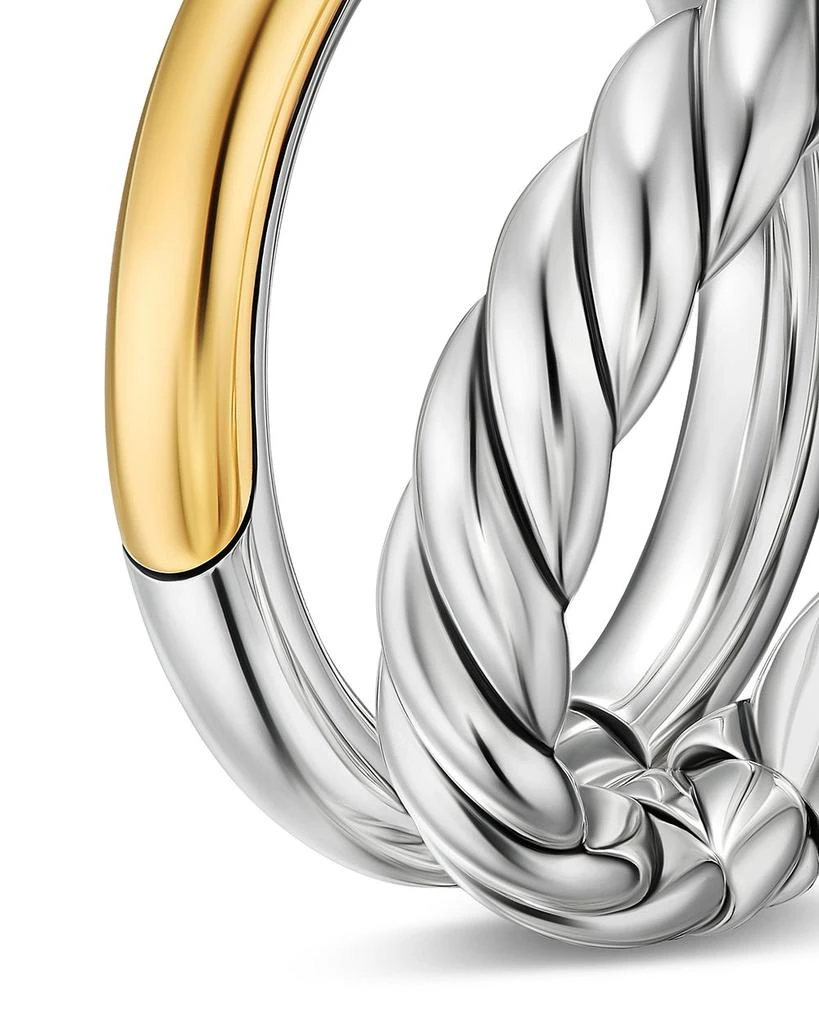 David Yurman DY Mercer Two Row Ring in Sterling Silver with 18K Yellow Gold, 8mm 4
