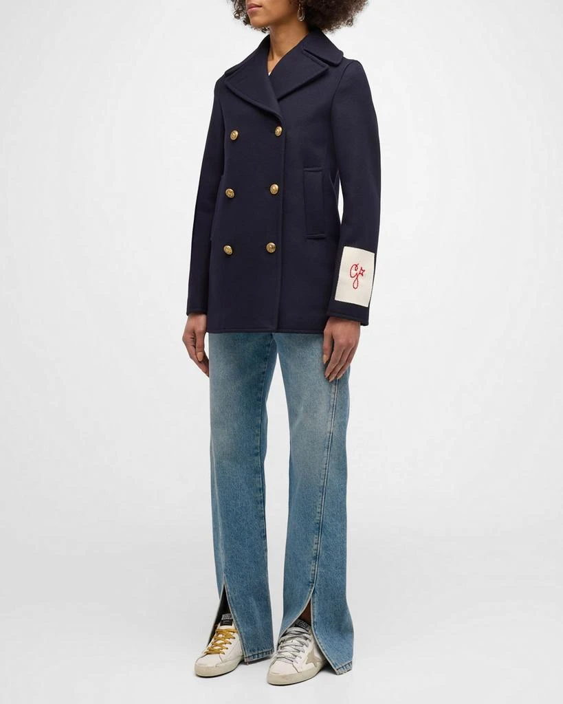 Golden Goose Wool Double-Breasted Button Peacoat 2