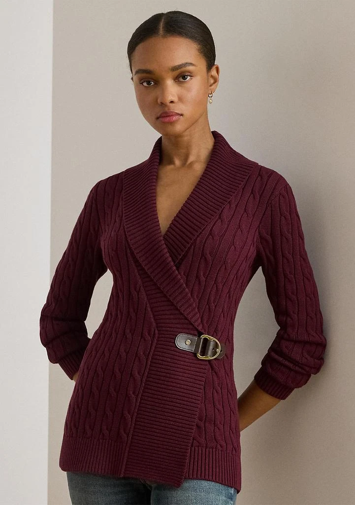 Ralph Lauren Petite Buckled Cotton Sweater