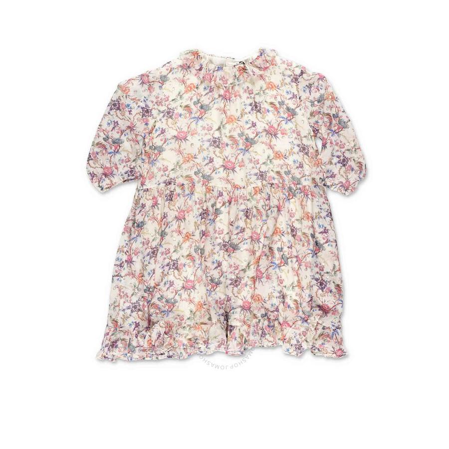 Bonpoint Floral-Print Ruffled Dress