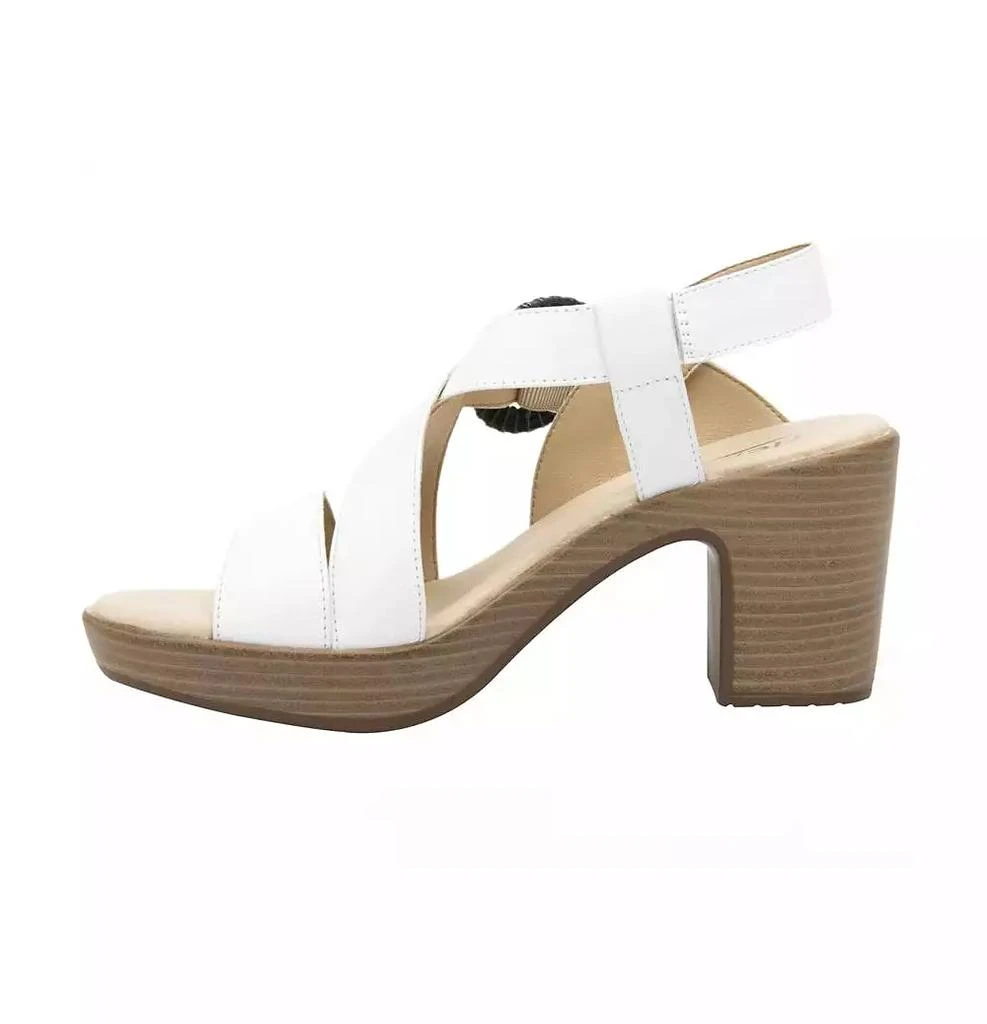 Flexi Women s White Leather Heel Ankle Strap Sandals By 2