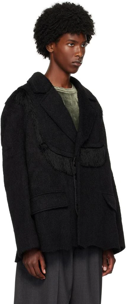 ANDERSSON BELL Black Zibeline Shaggy Wool Coat 2