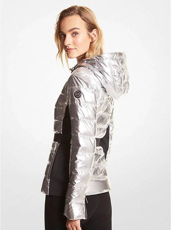 michael_kors Belted Metallic Puffer Jacket 2