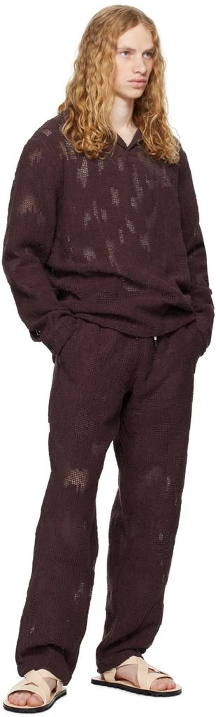 OAS Burgundy Ayora Crochet Sweatpants 4