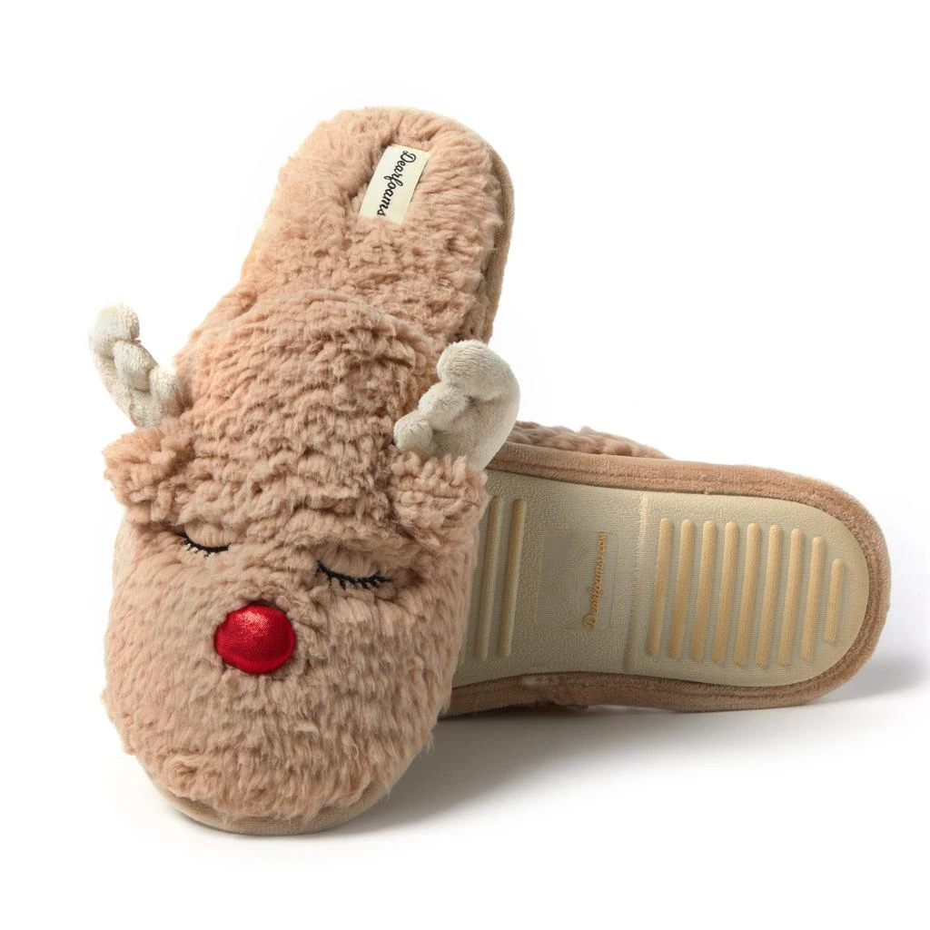 Dear Foams Dearfoams Men's Reindeer Funny Ugly Christmas Sweater Holiday Scuff Slipper 2