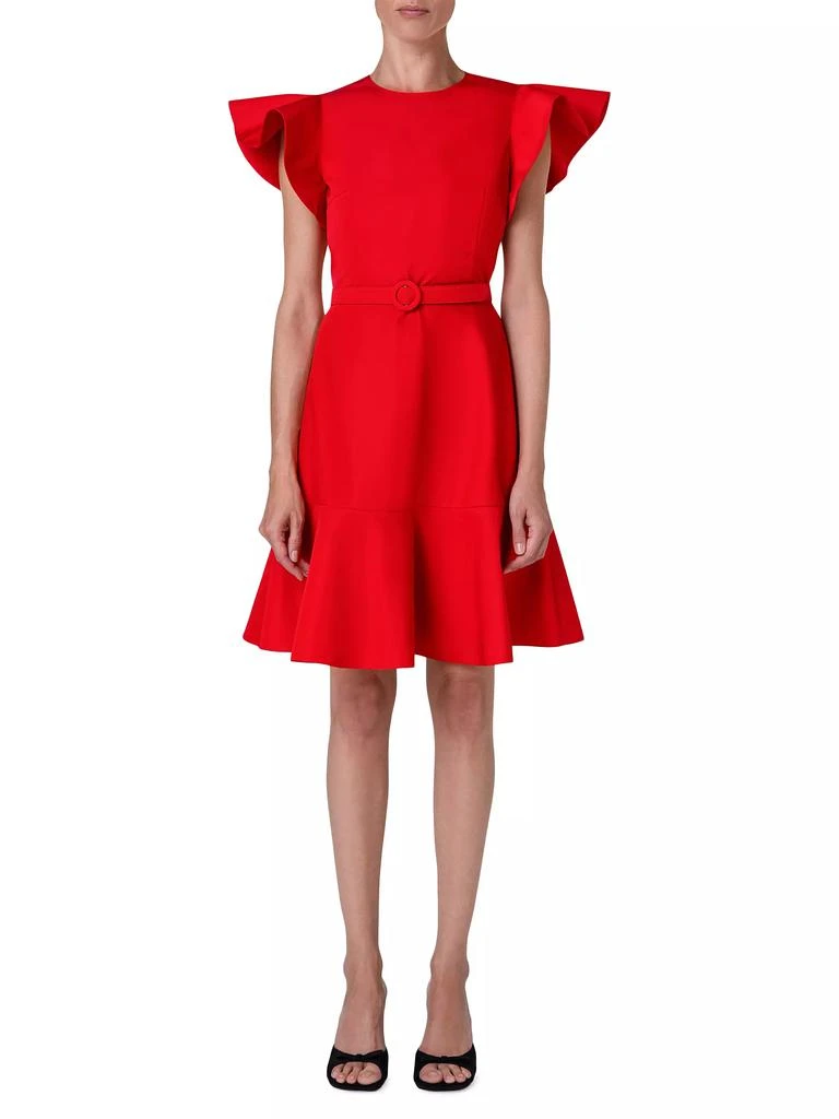 Akris Cotton-Blend Belted Short-Sleeve Mini-Dress 2