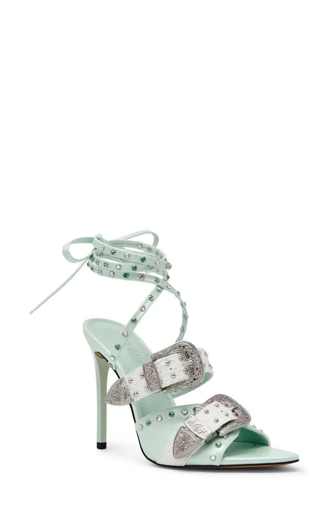 Steve Madden Saddle Embellished Ankle Strap Sandal