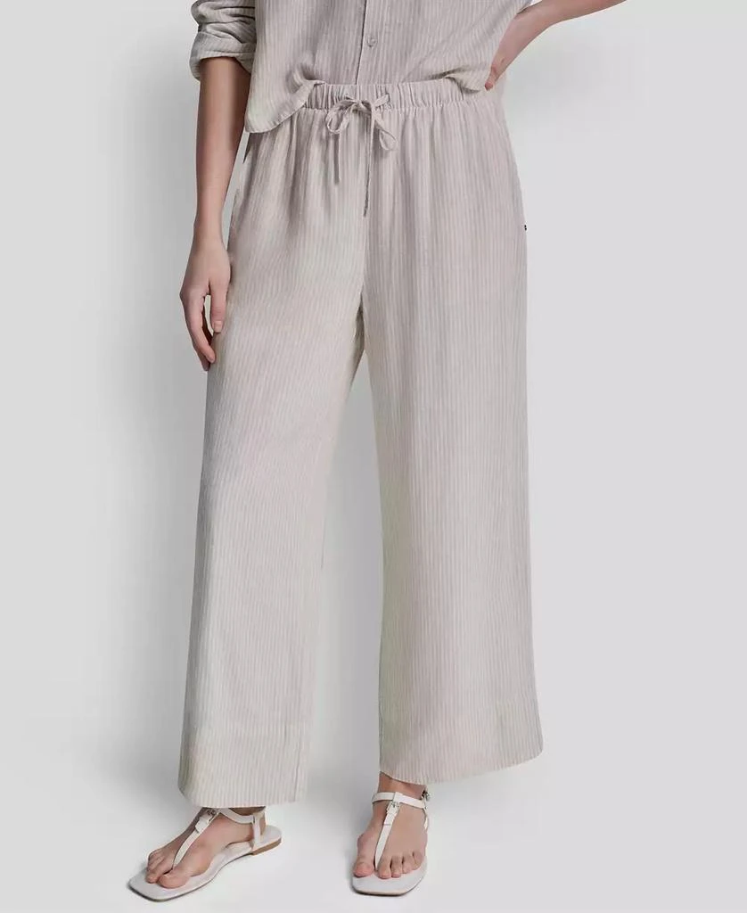 DKNY Petite High Waist Drawcord Pants
