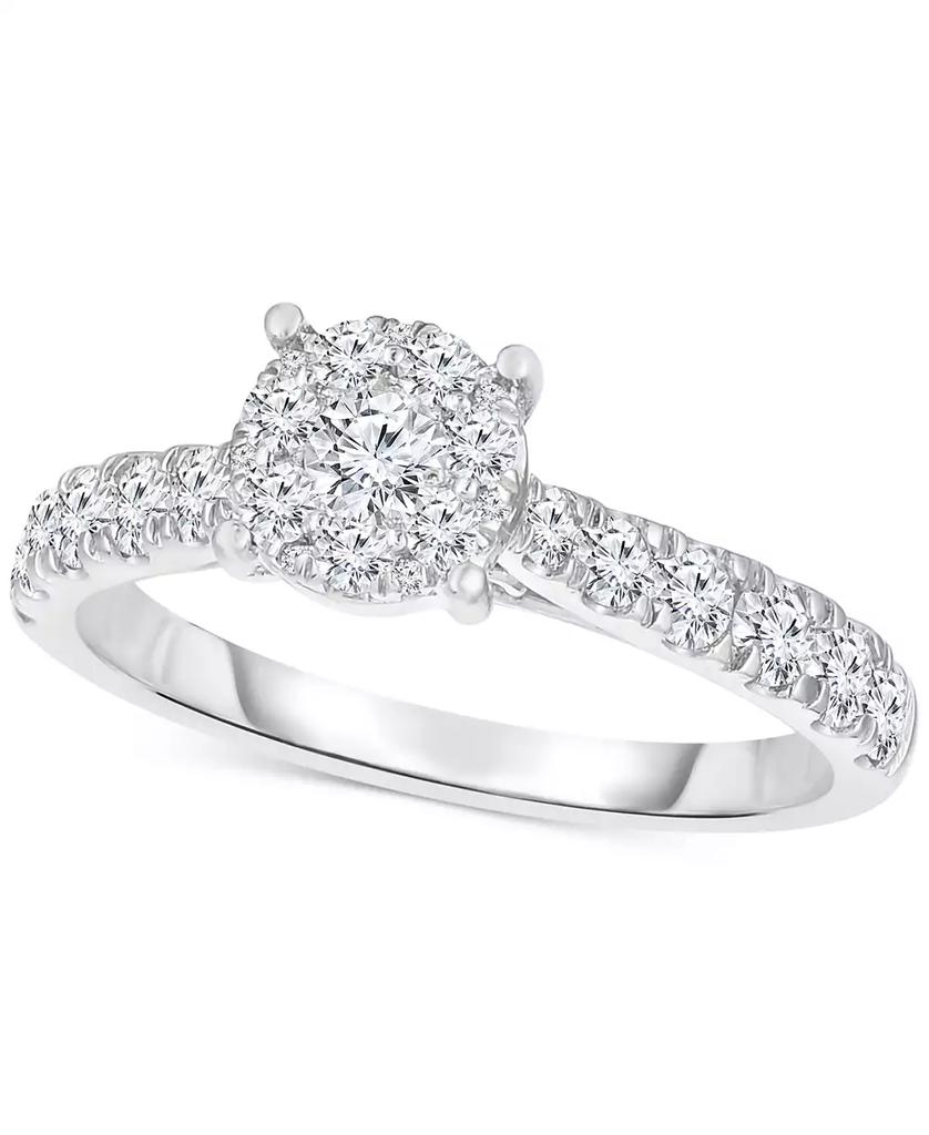 TruMiracle Diamond Cluster Ring (1 ct. t.w.) in 14k White Gold