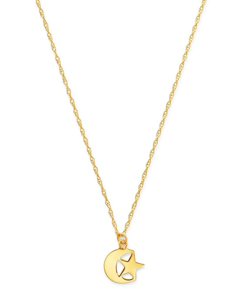 Moon & Meadow Star & Moon Pendant Necklace in 14K Yellow Gold, 18" - Exclusive 1