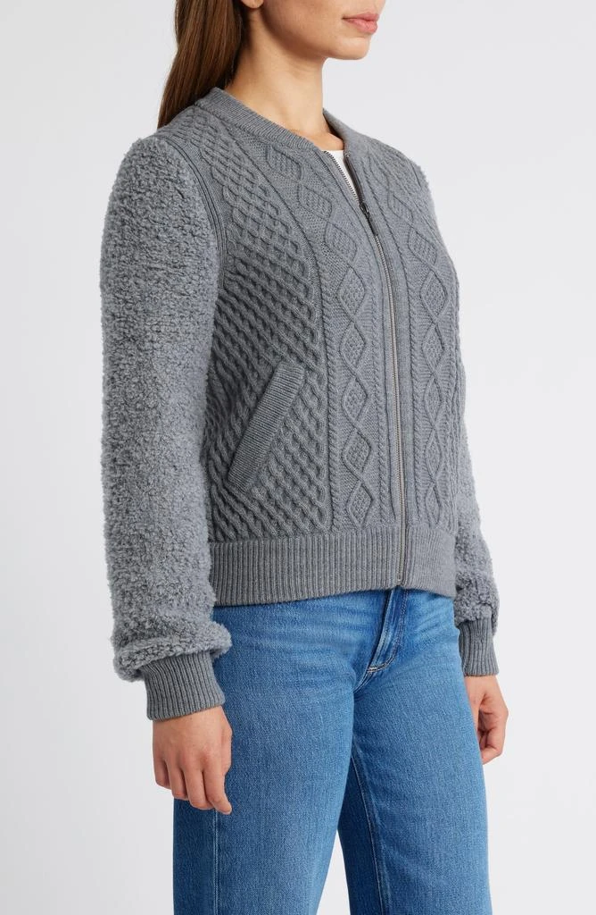 Caslon Cable Zip-Up Bomber Cardigan 3