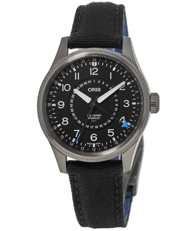 Oris Oris Big Crown ProPilot Date GMT 57TH Reno Air Races Limited Edition Automatic Black Dial Fabric Strap Men's Watch 01 798 7768 4284-Set 1