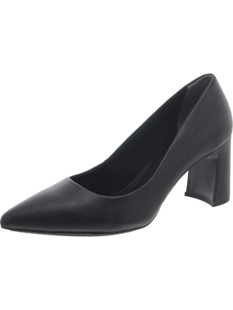 Anne Klein Benedette Womens Faux Leather Pointed Toe Pumps 1