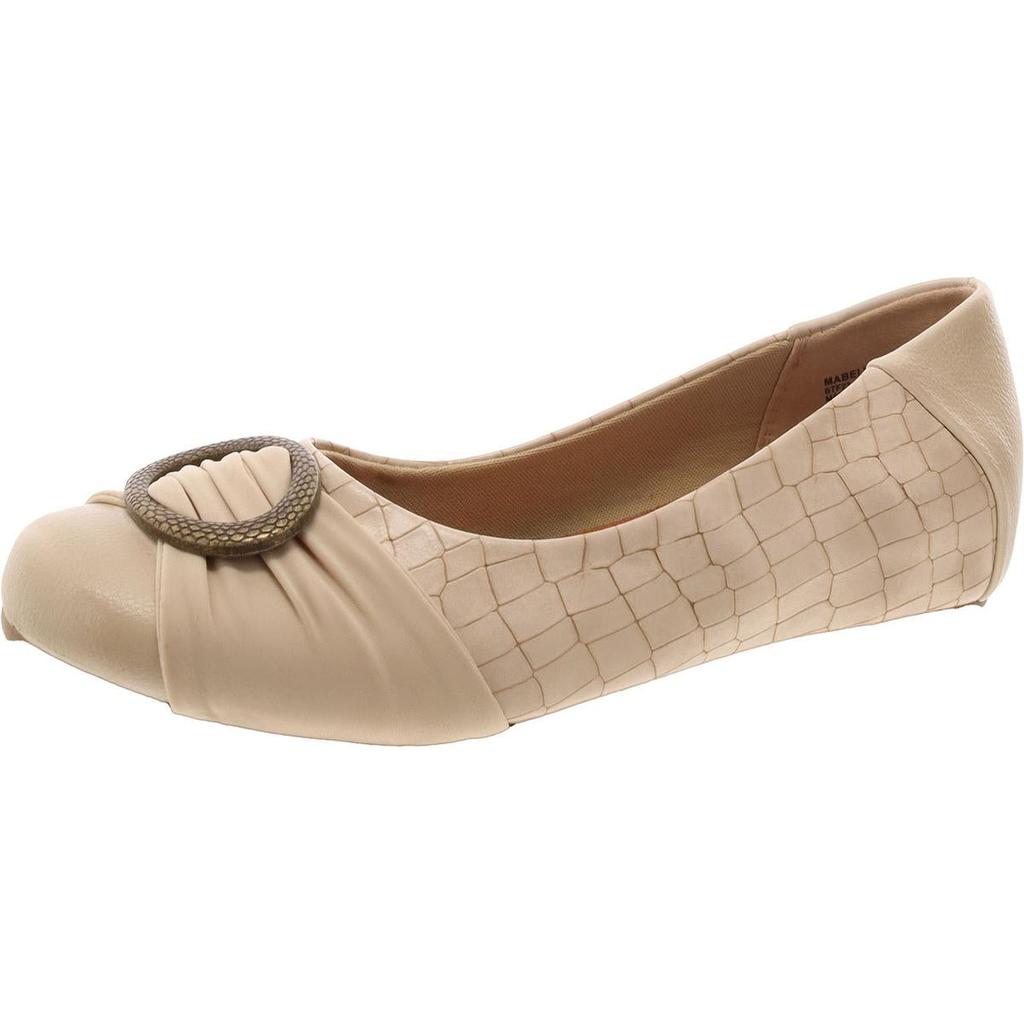 Baretraps Mabely Womens Faux Leather Embellished Ballet Flats