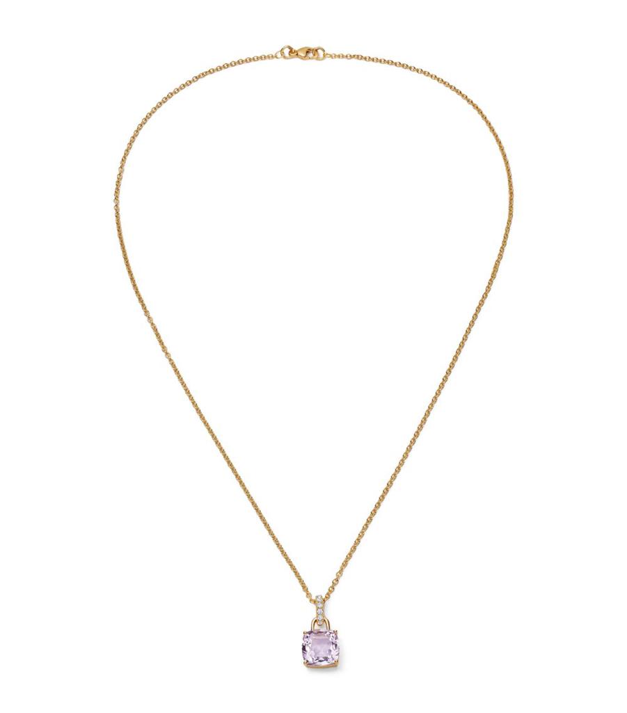 Kiki McDonough Yellow Gold, Diamond and Lavender Amethyst Kiki Classics Necklace