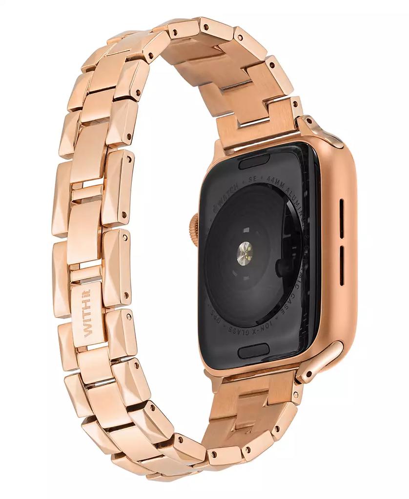WITHit Rose Gold-Tone Stainless Steel Pyramid Bracelet designed for Apple Watch® 42mm (Series 1-3 only) & 44/45/46/49mm (Ultra & Ultra 2)