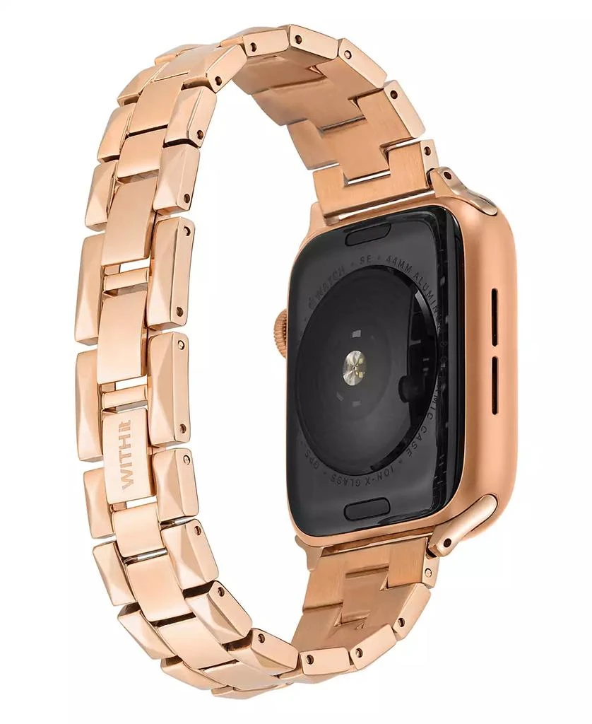 WITHit Rose Gold-Tone Stainless Steel Pyramid Bracelet designed for Apple Watch® 42mm (Series 1-3 only) & 44/45/46/49mm (Ultra & Ultra 2) 2