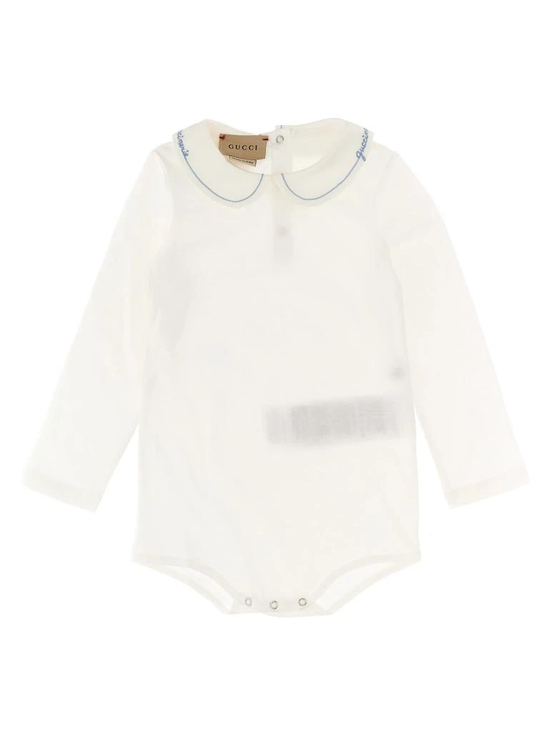 Gucci Logo Embroidered Bodysuit 1